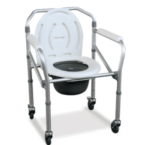 INODORO DE ALUMINIO PORTATIL PLEGABLE CON RUEDAS Y FRENOS