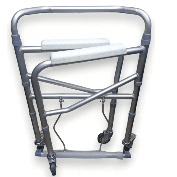 INODORO DE ALUMINIO PORTATIL PLEGABLE CON RUEDAS Y FRENOS - Imagen 2